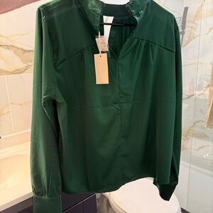 MELLODAY Deep Green Blouse
